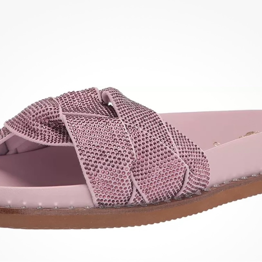 NEW in box Vince Camuto Elegant Pink Rhinestone Slide Sandals size 9.5
